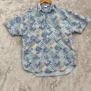 Vintage Beverly Hills Polo Club Colorful Short Sleeve Popover Print Shirt
